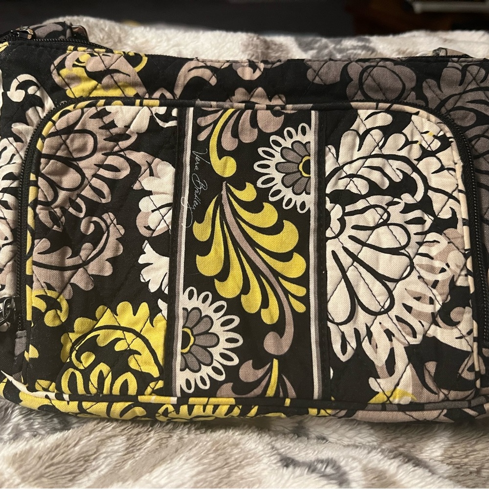 Vera Bradley Hipster Crossbody Bag with Yellow and Black Accents